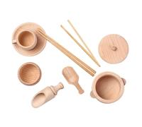 LRXIYODE Giocattoli Sensoriali in Legno per Cucina Gioco Educativo con Pentola e Cucchiai Sicuro e Liscio per Sviluppo Coordinazione Occhio-mano e Riconoscimento Colori Adatto Ragazzi e