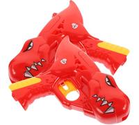LRXIYODE Giocattolo per Bambini 2 Pezzi Porta Lecca-Lecca Robot Dinosauro Rosso in Plastica Meccanismo Apertura Bocca per Feste e Premi Educativi