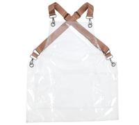 LRXIYODE Grembiule Trasparente Regolabile per Parrucchieri Donna Corto e Antiolio in Tpu Grembiule Professionale per Salone e Cucina con Tasca Protezione Sicura da Tinture