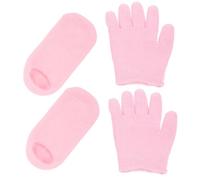 LRXIYODE Guanti Idratanti Spa e Calzini Gel Rosa per Mani e Piedi Secchi Morbidi e Facili da Indossare Trattamento Notturno per Secca e Screpolata
