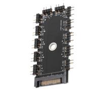 LRXIYODE Hub Rgb Porte per Ventole PC con Alimentazione Controller Fan Hub Multifunzione per Case Gaming Compatibile con Schede Estensibile per Illuminazione