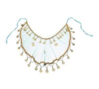 LRXIYODE Indian Traditional Belly Dancer Veil in Peacock Lightweight Chiffon Tribal Face Veil With Tassels For Masquerade Party And Dance Performance Accessory