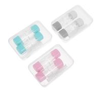 LRXIYODE Kit Custodia per Lenti a Contatto da Viaggio con Attrezzi per Applicazione e Rimozione, Set 3 Pezzi in Silicone Colorato, Contenitore Portatile per Conservazione e Ammollo,