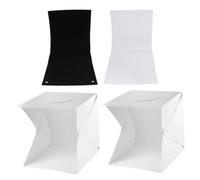 LRXIYODE Light Box per Fotografia Portatile 30 CM con LED Scatola Luminosa Mini con Sfondi Nero e Bianco Kit per Foto di Piccoli Oggetti e Accessori per Fotografi Esperti e Uso