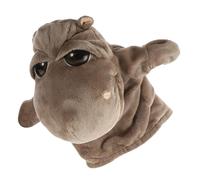 LRXIYODE Marionetta Mano Ippopotamo in Morbido Peluche con Bocca Mobili per Gioco Interattivo di Racconti e Teatro Guanto Forma di Animale per Famiglie Marrone