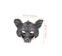 LRXIYODE Maschera da Cinghiale Nera per Halloween in PU Decorazione Cosplay per e Feste Allaperto Accessorio Costume Animale Uomo e