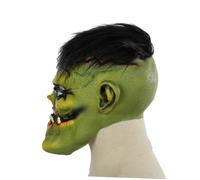 LRXIYODE Maschera Halloween Mostro Verde in Gomma Dettagli Realistici, Accessorio Costume Adatto per Festa in Costume e Party al Bar