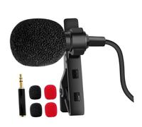 LRXIYODE Microfono Lavalier Omnidirezionale Leggero con Cavo per Smartphone PC Videoregistrazione Interviste Smartworking