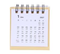 LRXIYODE Mini Calendario da Scrivania 2026-2027 Giallo Rilegatura
