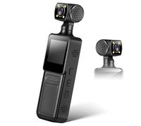 LRXIYODE Mini Telecamera Impermeabile Telecamera Per Videoconferenza Mini Videocamera Indossabile Con Registrazione Audio E Video Abs Nero