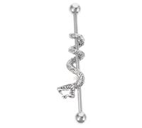 LRXIYODE Orecchini Industriali Acciaio Inossidabile Forma Di Testa Di Drago Piercing Cartilagineo Per Uomo e Donna Stile Unico e Confortevole Design Audace Per Occasioni Speciali