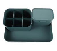 LRXIYODE Organizer Scrivania per Nail Art in Tonalità Verde Porta Penne e Vassoio Multiuso per Trucco Maschere e Prodotti Skincare Scatola Desktop Elegante per Ufficio e Tavolo Vanity