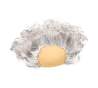 LRXIYODE Parrucca Calva Divertente per Costume Cosplay da Nonno, Riutilizzabile in Lattice Bianco, Lavorazione Fine, per Feste e Teatro Uomo e Donna