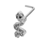 LRXIYODE Piercing al Naso a Forma in Acciaio Inossidabile Pietra di Zirconia, Anello Nasale Piatto Serpente per Donna, Kit Piercing Naso Confortevole e Resistente per Uso Quotidiano