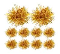 LRXIYODE Pom Pom per Cheerleading 12 Pezzi Oro in Plastico Leggero da Polso, Resistente e Non Facile da Perdere, per Asili e Feste