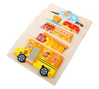 LRXIYODE Puzzle in Legno 3d per 1-3 Anni, Set Educativo di 5 Pezzi Veicoli Colorati, Giocattolo Didattico per Sviluppo Cognitivo e Manuale, Sicurezza Bordi Lisci per Asilo e Casa