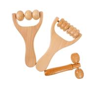 LRXIYODE Rullo Massaggiante in Legno Per Piedi e Mani, Massaggiatore Manuale Ergonomico 3 Pezzi, Sollievo Da Fascite Plantare e Tensioni Muscolari, Portatile Per Uso Domestico e Sportivo