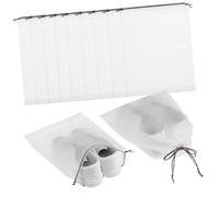 LRXIYODE Sacchetti per Scarpe da Viaggio Coulisse in Pe Bianco, 12 Pezzi, Design Semi-trasparente una Comoda Separazione, per L'organizzazione lo Storage Durante i Viaggi