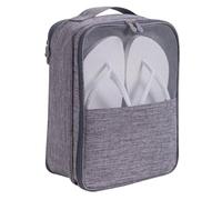 LRXIYODE Scarpe Organizer Scarpe Multifunzionale con Zip Liscia Capacità per Cosmetici e Accessori Salvaspazio e Appendiabile Grigio