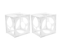 LRXIYODE Scatola Misurazione Palloncini 11 Fori 2 Pezzi Cubo Dimensionatore Plastica Strumento Preciso per Decorazioni Compleanno Matrimonio Feste
