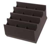 LRXIYODE Scatola Porta-Lamette Multi-Slot Marrone 12 Scomparti per Lame da Barba e Tagliacapelli, Organizer Compatto Antiscivolo per Bagno, Parrucchiere e Toelettatura, Dimensioni