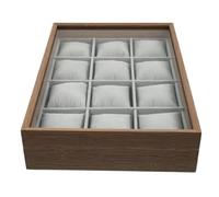 LRXIYODE Scatola Porta Orologi Organizer Elegante in Legno con 12 Ampi Scomparti e Cuscini Rimovibili per Orologi e Bracciali, per Esposizione Domestica