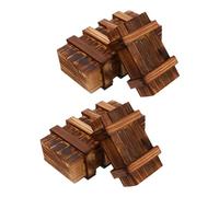 LRXIYODE Scatole Puzzle in Legno con Cassetto Segreto 4 Pezzi Set, Giocattolo Educativo Sicuro, Rompicapo per Sviluppo Capacità Logica e Divertimento in Gruppo