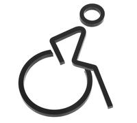 LRXIYODE Segnale per Disabili in Acrilico Nero per Toilette e Ascensori, Accessorio Pratico e Facile da Installare per Ambienti Accessibili a Persone Disabilità