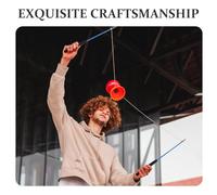 LRXIYODE Set 1 Paio Bastoni per Diabolo Antiscivolo Bastone per Acrobazie Testa in Rame e Asta in Fibra di Vetro 445 CM Attrezzatura per Fitness Foro per Corda