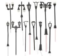 LRXIYODE Set 12 Pezzi Lampioni Stradali in Miniatura per Micro Paesaggio Decorazione Fai da Te Luci Simulate Accessori per Giardino e Scena Modellistica