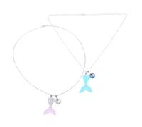 LRXIYODE Set 2 Collane Ciondolo Coda di Sirena Sfumata, Gioielli Leggeri in Resina per Donna e Bambine, Accessori per Feste, Matrimoni e Costumi da Spiaggia