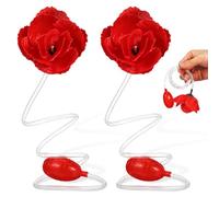 LRXIYODE Set 2 Pezzi Giocattoli Scherzo Spruzzo Acqua Rosa Rossa Realistica, Kit Scherzi Adulti per Feste, Halloween e Pesce D’aprile, Gioco Prank Divertente Fiori Artificiali Plastica