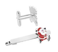 LRXIYODE Set 3 Fermacravatte Natalizi Babbo Natale in Lega Resistente, Clip Di Natale Decorativi Per Abiti Maschili, Accessori Festa Design Mini e Finitura Lucida Per Eventi e Spettacoli