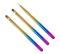 LRXIYODE Set 3 Pezzi Penna per Nail Art in PC e Nailon Decorazioni, Non Facile da Perdere Peli, per Manicure e Disegni Dettagliati Unghie