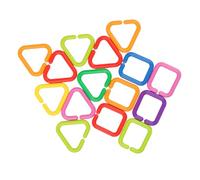 LRXIYODE Set 35 Pezzi Anelli Collegamento Geometrici, Giocattoli Sensoriali Appesi Passeggino, Materiale Resistente, Dimensioni Compatte per Sviluppo Cognitivo e Gioco Stile Stile Casuale