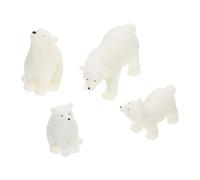 LRXIYODE Set 4 Pezzi Modelli Orsi Polari in Resina, Decorazioni Animali Artigianali Mini per Scrivania, Ornamenti Micro Paesaggio per Casa, Scuola e Ufficio