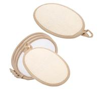 LRXIYODE Set 5 Spugne da Bagno Luffa Naturali Esfolianti per Corpo e Viso Cuscinetti Ellittici per Doccia e Bagno Pulizia Delicata e Rinnovamento Pelle Adatte Uso Quotidiano e Famiglia