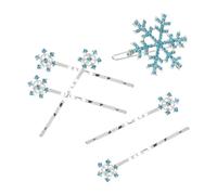 LRXIYODE Set 6 Pezzi Fermagli per Chioma Fiocco a Fiocco di Neve in Lega Adatti a Tutti i Tipi di Chioma senza Doppie Punte Bambina Eleganti