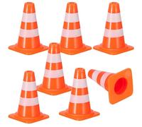 LRXIYODE Set 7 Pezzi Coni Stradali in ABS Arancione, Mini Segnaletica Stradale Simulata, Giochi Educativi di Traffico e Ostacoli per attività all’Aperto e Feste a Tema