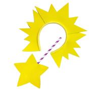 LRXIYODE Set Cerchietto Sole e Bacchetta a Stella per Bambine, Accessori Cosplay da Fata in Schiuma Sicura, Kit Festa Halloween, Compleanni e Travestimenti Principesse