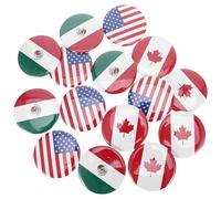 LRXIYODE Set da 15 Spille Patriottiche Bandiere di Canada, Usa e Messico, Spilla da Bavero in Metallo Resistente, Decorazione Leggera per Uomo e Donna, per Eventi e Viaggi