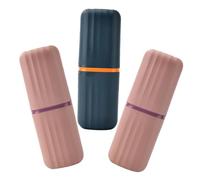 LRXIYODE Set Di 3 Contenitori Da Viaggio Per Spazzolini Da Denti: Portaspazzolino in Plastica Riutilizzabile - Contenitore Vuoto Per Il Lavaggio - 20x7x6 Cm - Ideale Per Viaggi Di Lavoro