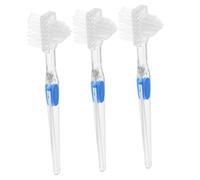 LRXIYODE Spazzolino per Pulizia Protesi Dentarie Doppia Testa 3 Pezzi Set Testine in Plastica e Nylon per Denti Artificiali e Facili da Controllare