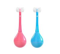 LRXIYODE Spazzolino una Pulizia Profonda in Silicone Setole Morbide e Manuale 2 Pezzi Impugnatura Ergonomica Delicata per Bambini dei Primi Dentini