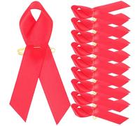 LRXIYODE Spilla Nastro Rosso Dell’Aids 16 CM X 13 CM Nastro Riutilizzabile per Raccolta Fondi e Sensibilizzazione Accessorio Portatile Leggero per Campagne di Prevenzione e Supporto