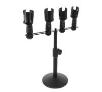 LRXIYODE Supporto Multi-microfono da Tavolo 4 Bracci Regolabili, Base in Metallo Pesante per Studio e Podcast, Gestione Compatta dello Spazio per Registrazione e Streaming Professionale