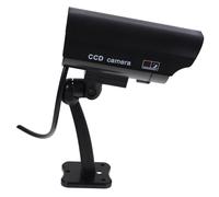 LRXIYODE Telecamera Finta ABS per Esterni e Interni LED Lampeggiante Rosso, Braccio Regolabile e Lente da 25 MM