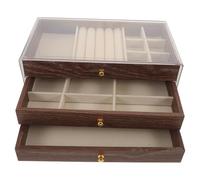 LRXIYODE Vintage Jewelry Box in Legno con Organizer Strati per Orecchini Anelli Collane e Bracciali Scatola Porta Gioie Antipolvere in Stile Retrò per Tavolo da Trucco