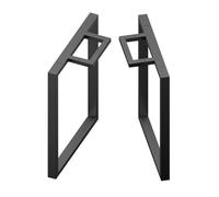 LRYELWA 2 x Gambe da Tavolo in Metallo,Piedini di Supporto per Mobili,Piedi Quadrate Robuste Moderno Struttura per Tavolo da Pranzo Conferenza Basamento Tavolino DIY,con Viti (Nero,50cm x 42.5cm)