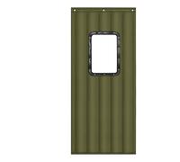LRYELWA Tenda per Porta Inverno Termica,Impermeabile Contro Freddo Antivento Con Finestra Trasparente,per Balcone Soggiorno Cantina Porta Terrazze,Viti e Ganci Inclusi (80cm x 230cm,Verde)